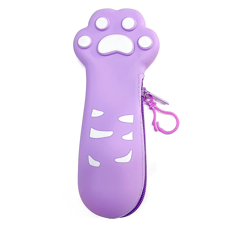 Leden Silicone Cat Paw Pencil Case Study Supplies Pencil Box Good Stationery Box Elementary School Student Stationery Bag Creative Stationery http://detail.1688.com/offer/857407678709.html