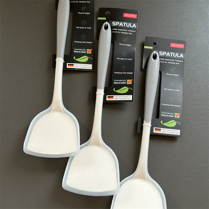 Upgraded and useful！High temperature resistant color-blocking food-grade silicone spatula！Special cooking spatula for non-stick pans at home