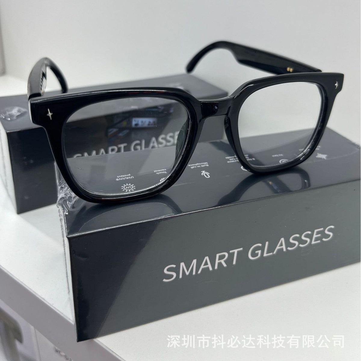 Cross-border Smart Glasses Unisex Bluetooth Sports Sunglasses Listening to Music Calling Headphones Transparent Replacement Lenses1009