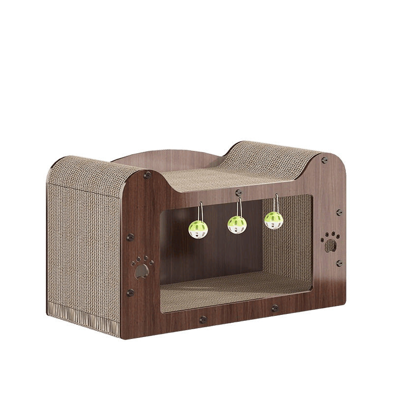 Cat Scratching Board Walnut Wood Vertical Cat Claw Sofa Wear-Resistant Non-Corrugated Paper Cat Toy Cat House Villa Woven Cat Nest