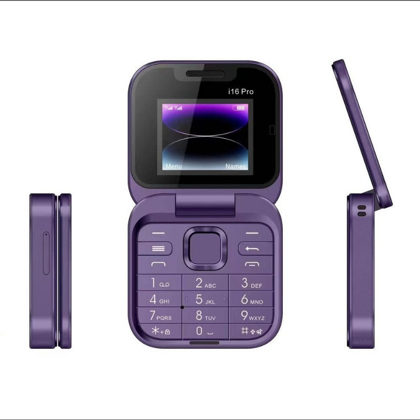 Mini Flip Phone Cross-Border i16 pro Flip Phone Dual SIM2G Button Mini Export Mobile Phone Wholesale