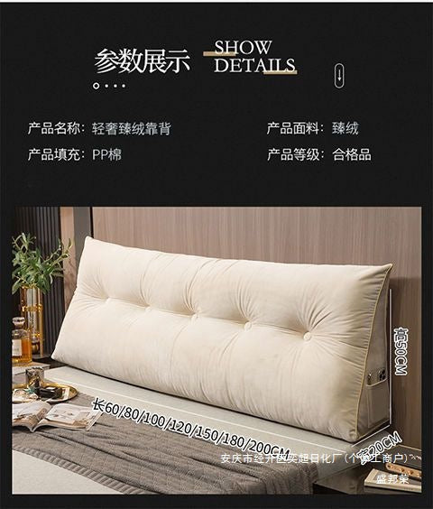 Triangular Bed Headrest Pillow Bed Cushion Double Backrest Soft Pack Waist Support Sofa Bedroom Plush Removable Washable Tatami