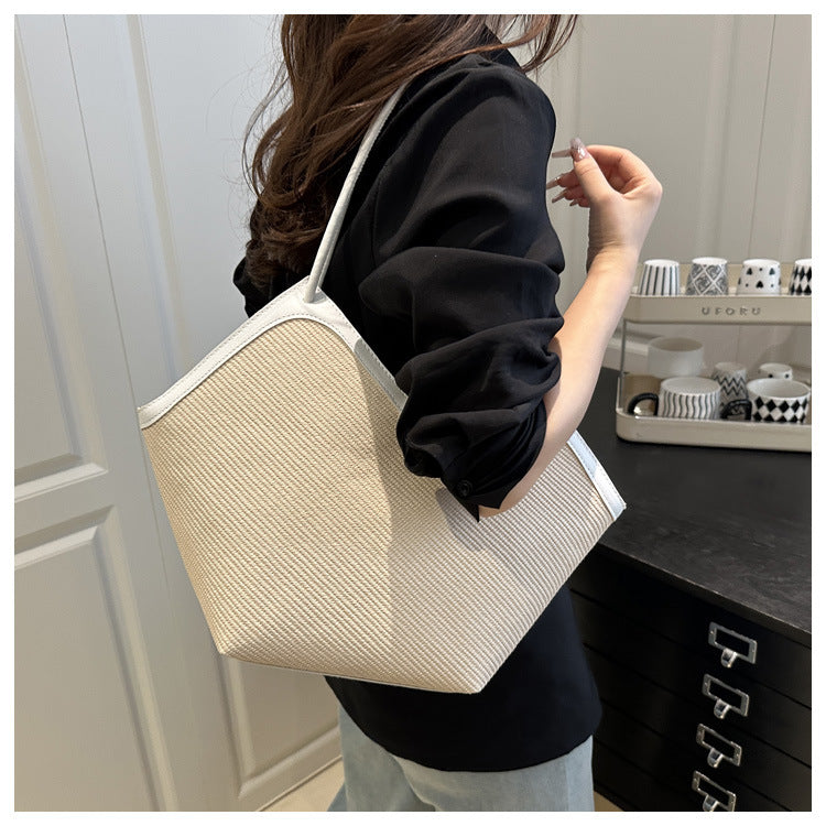 Summer Patchwork Large Capacity Women2025New Fashionable Loose Style Trendy New Casual Tote Shoulder Underarm Bag