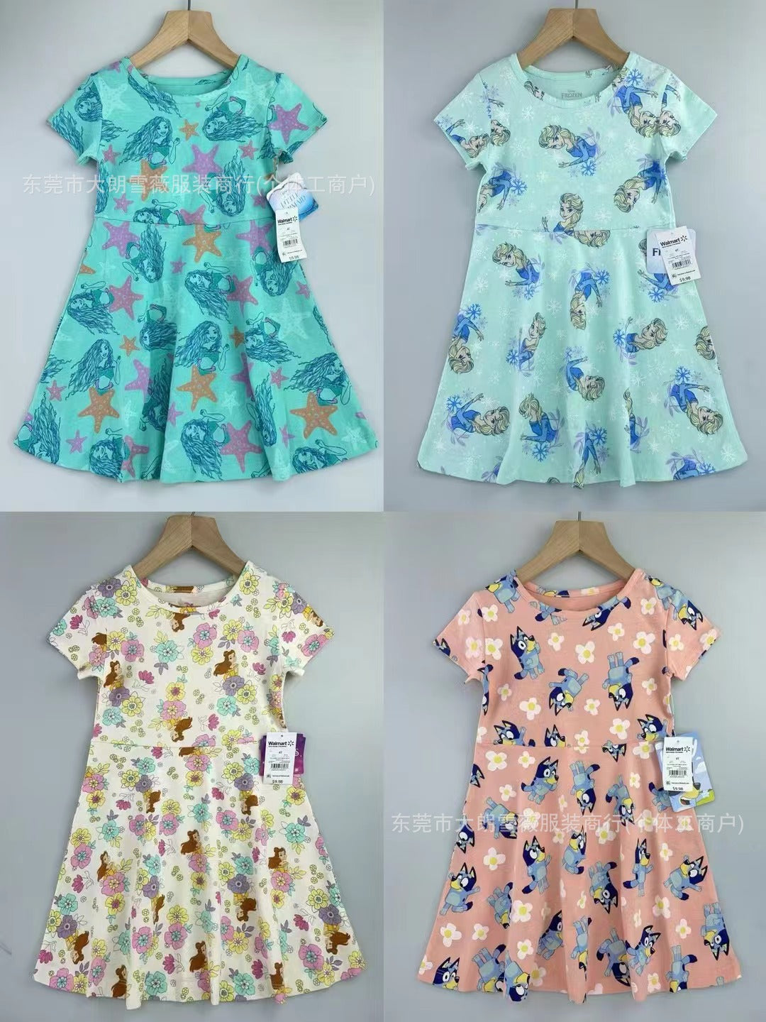 New Printed Turn-Down Collar Children's Dress