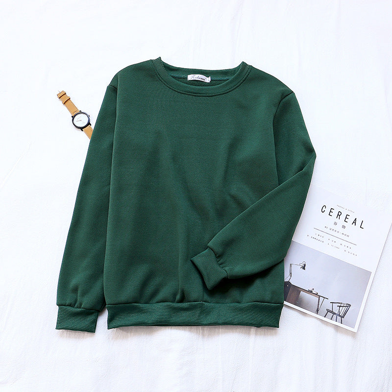 Base Layer Sweatshirt for Women, Autumn and Winter Loose Fit Lazy Style Hoodless Jacket, Thickened Couple Style, Korean Version, Class Uniform Wholesale