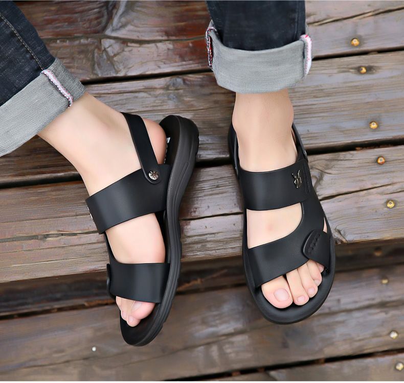 Men's Sandals Summer Soft Leather Soft Sole Anti-Slip Beach Shoes2023New large size casual dual-use outdoor sandals