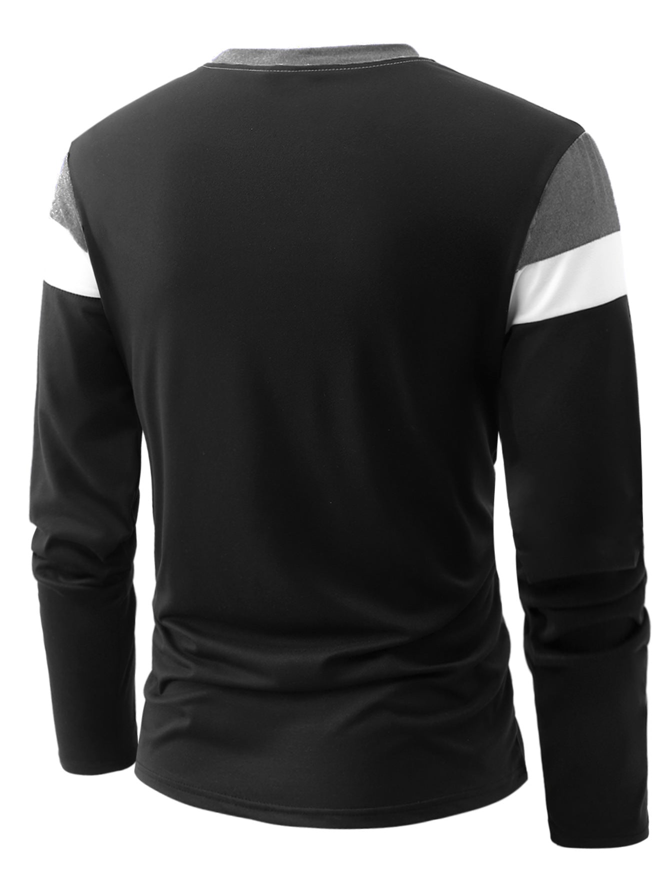 Cross-Border Trade Plus Size Autumn Winter Men's Crew Neck Long Sleeve Color Block Base Shirt Pullover Thin Long Sleeve T Men's T-shirt