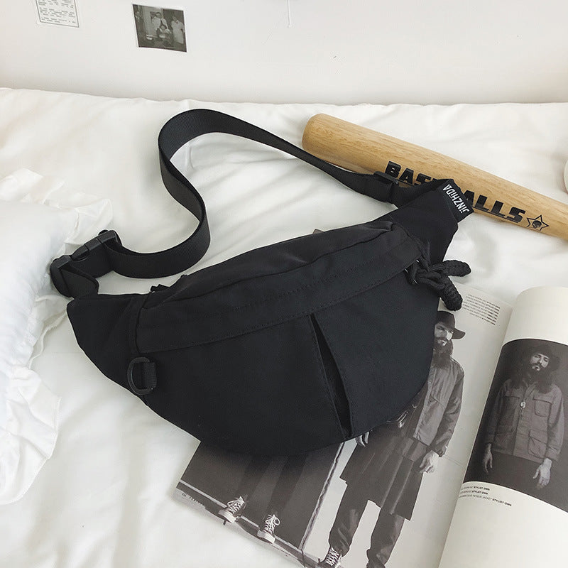 2025Summer New Simple Versatile Large Capacity Canvas Underarm Bag for Outings and Commutes, Niche Design Solid Color Chest Bag