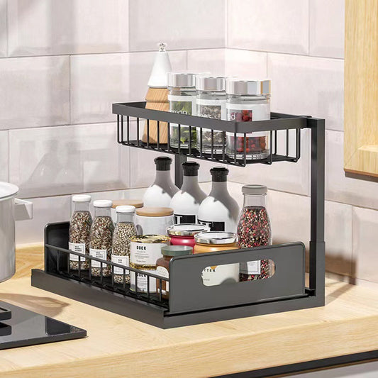 Cross-Border Kitchen Cabinet Storage Rack Under Sink Storage Organizer Pull-Out Drawer Basket Organizer Rack Detachable