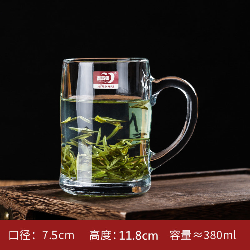 Transparent Glass Cup Heat-Resistant Large Thickened Tea Cup with Handle Beer Cup Without Lid Bar Gift Customizable logo