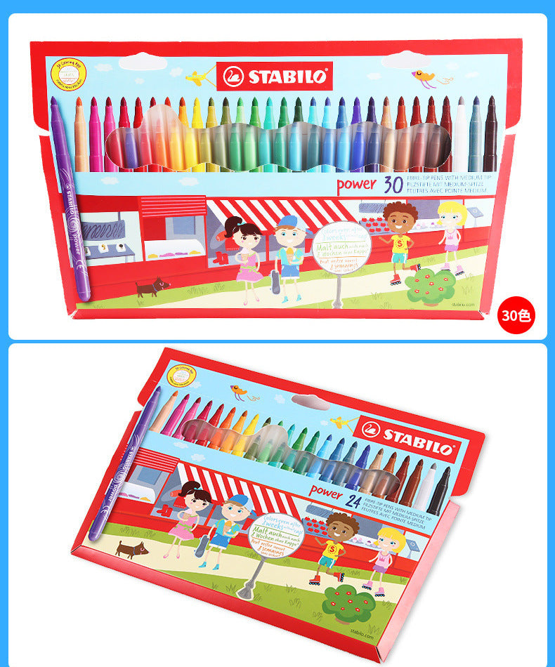 Germany stabilo Sipile Power Music280 Washable Watercolor Pens12/18/24/30Color Painting Set