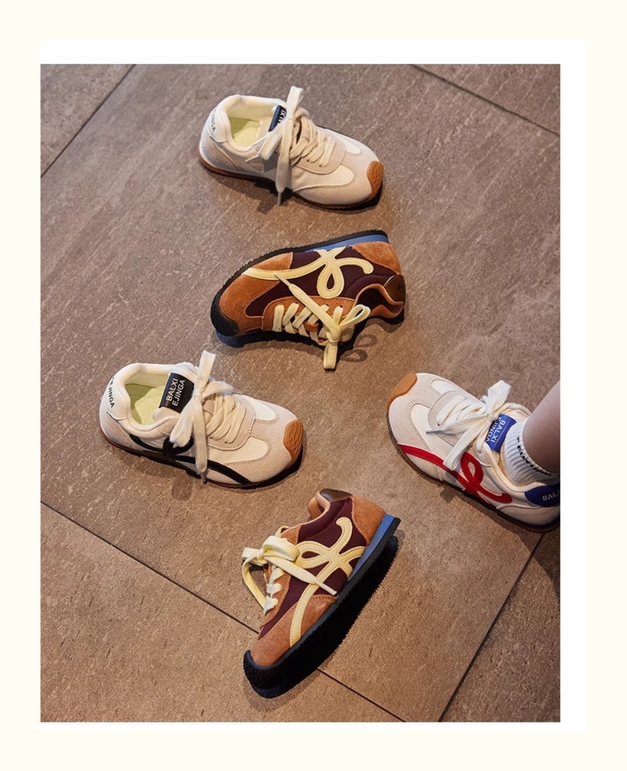 Genuine Leather Children's Spring New Sports Shoes Trendy Brand Hot-Selling Boys and Girls Forrest Gump Shoes German Training Shoes Non-Slip Running Shoes