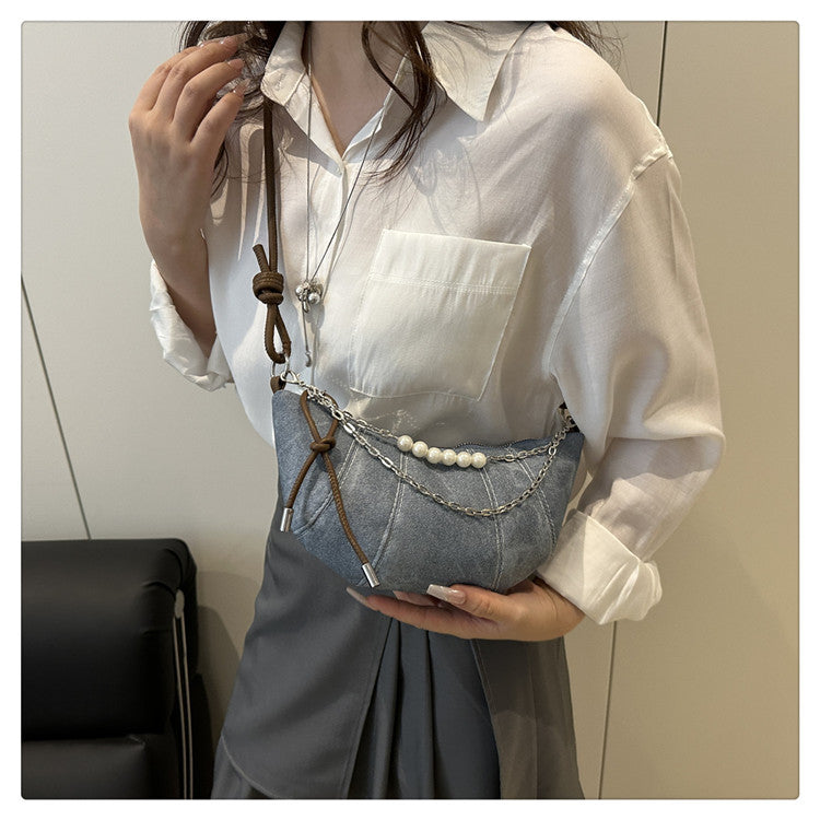 French Niche Ox Horn Bag for Women Shoulder Bag2025New Fashion Dumpling Bag Versatile Simple Crossbody Bag Export