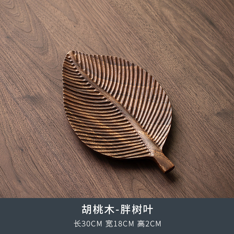 Walnut Tea Tray Minimalist Dry Tea Tray Cup Storage Tray Chinese Style Candy Dessert Fruit Tray Tea Room Tea House Wholesale