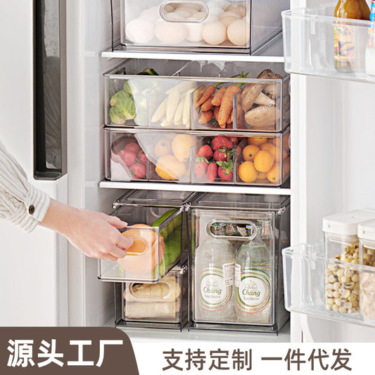 Refrigerator Storage Box Household Kitchen Drawer-Type Egg Storage Special Food-Grade Transparent Plastic Sealed Fresh-Keeping Box