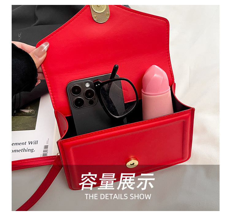 Fashionable and Elegant Small Square Bag2025Summer New Korean Style Niche Casual Commuter Crossbody Bag Trendy Shoulder Bag