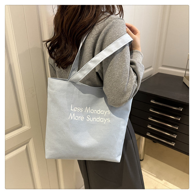 Vintage American Style Canvas Bag ins Large Capacity Student Commuter Artistic Single Shoulder Bag for Class Tote Bag for Women