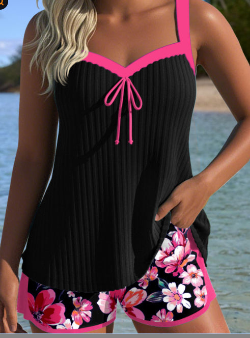 Shorts Sleeveless Printed Suit Beach Swimsuit