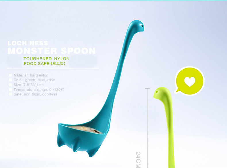 Amazon Creative Loch Ness Monster Spoon Cartoon Food Grade Plastic Spoon Kitchen Tool Manufacturer Wholesale