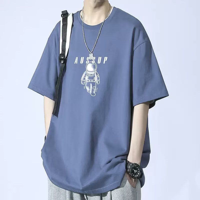 Summer New Short Sleeve Loose t T-shirt Men Fashion Brands Casual Half Sleeve Trendy T-shirt Bottoming Shirt Half Sleeve Shirt