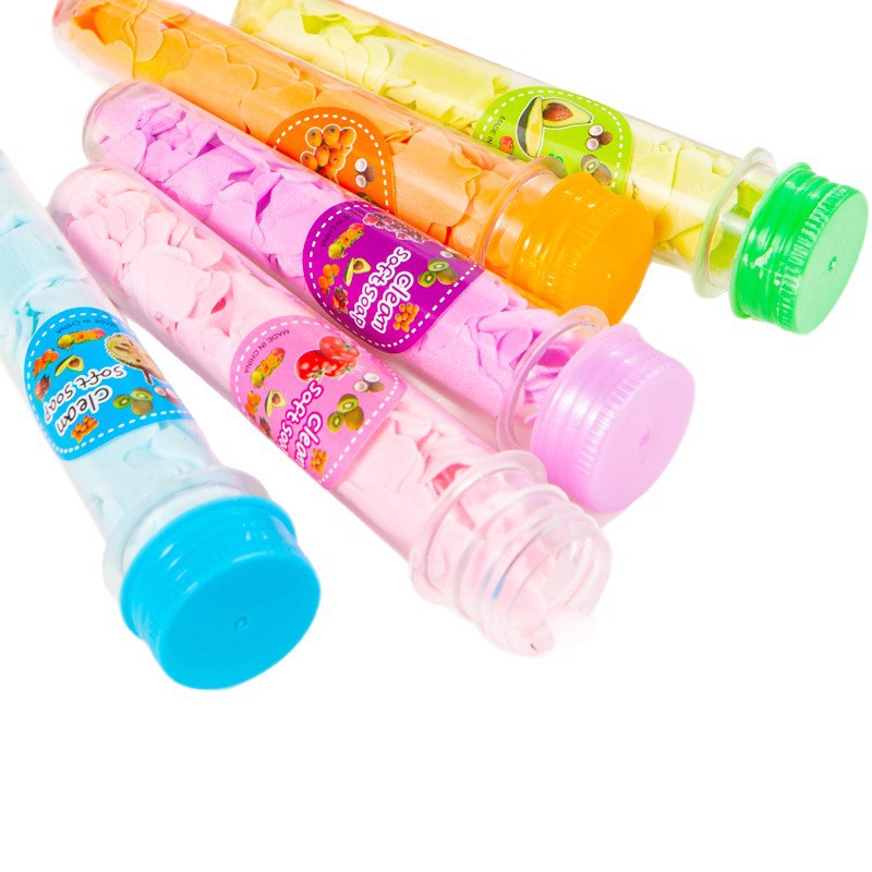 Outdoor Portable Hand Washing Travel Disposable Paper Soap Tablets Test Tube Soap Flower Soap Paper Bottle Flower Shape Soap Tablets