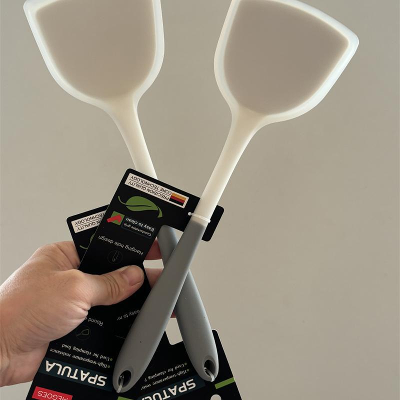 Upgraded and useful！High temperature resistant color-blocking food-grade silicone spatula！Special cooking spatula for non-stick pans at home