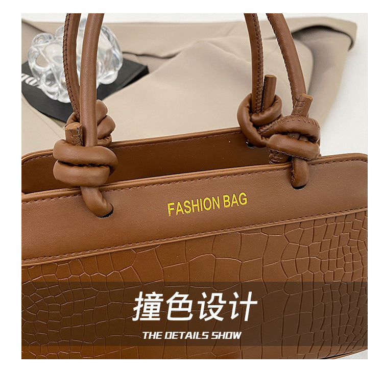 Large Capacity Patchwork Spring2025Casual New Korean Style Trendy Fashion European and American ins Single-shoulder Handheld Small Square Bag
