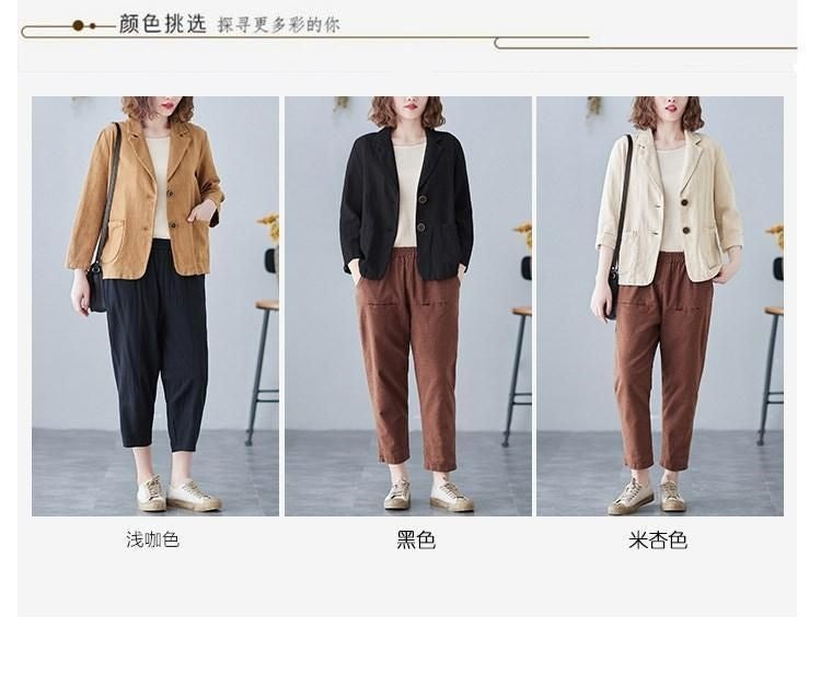 Cotton and Linen Blazer Small Suit2025Spring and Autumn New Loose Artistic Versatile Long Sleeve Casual Elegant Sun Protection Shirt for Women
