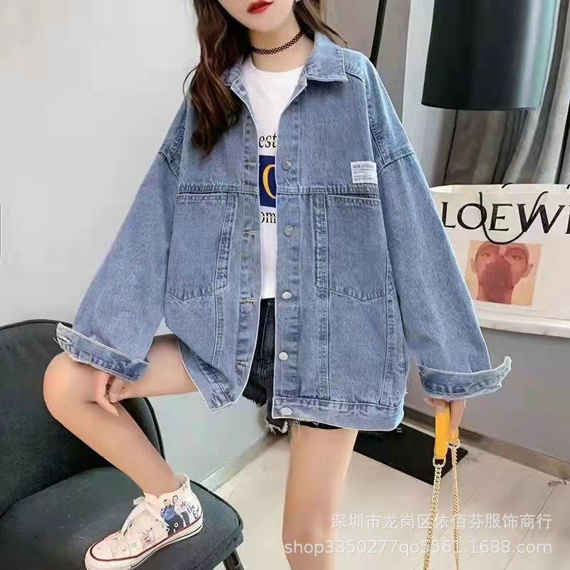 Spring and Autumn Foreign Trade Cross-Border Women's Denim Shirt Trendy Brand Korean Version Street Style Denim Top Women's Export Miscellaneous Denim Jacket