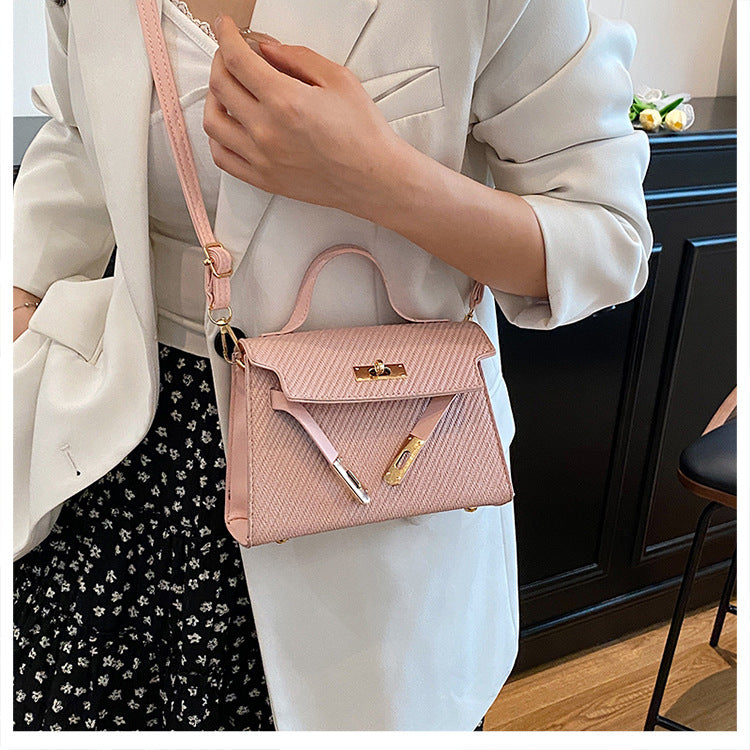 Bag2024New Fashion Small Square Bag Texture PU Handbag Retro Simple Shoulder Bag Trendy Versatile Crossbody
