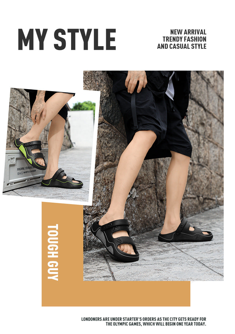 Fishing Slippers Summer New Style Outdoor Non-Slip Large Size Sports Sandals Men's Dual-Use Driving Massage Beach Sandals
