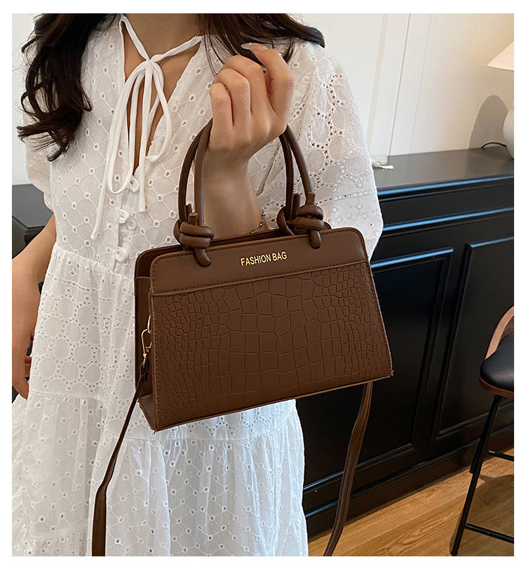 Large Capacity Patchwork Spring2025Casual New Korean Style Trendy Fashion European and American ins Single-shoulder Handheld Small Square Bag