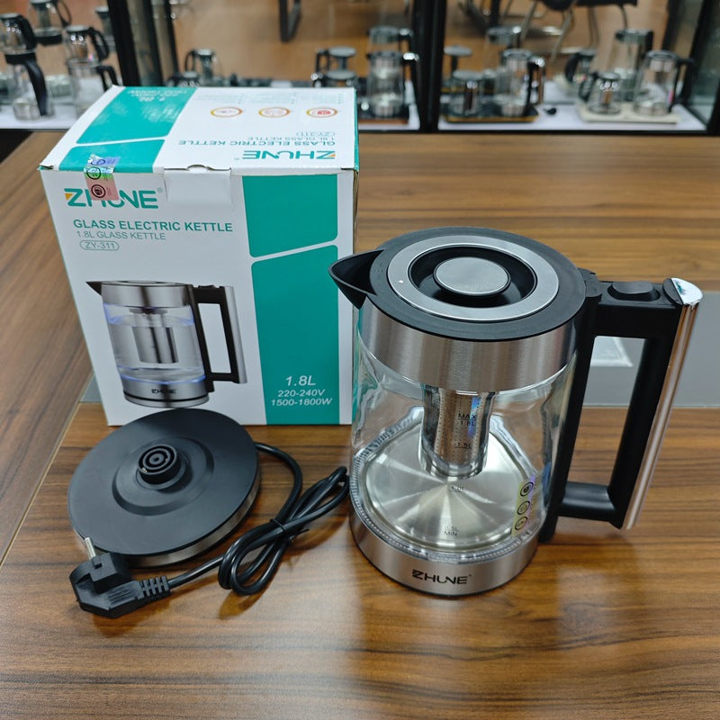 ZHUNE In-stock Glass Electric Kettle Electric Kettle Tea Kettle Water Boiler for Home and Hotel Wholesale1.8L Capacity