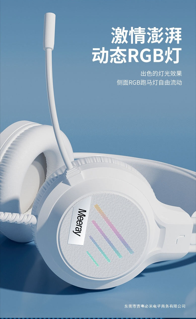 Wrangler Over-Ear Computer Headphones with Microphone Wired Desktop Gaming E-Sports Dedicated7.1Headset USB Large