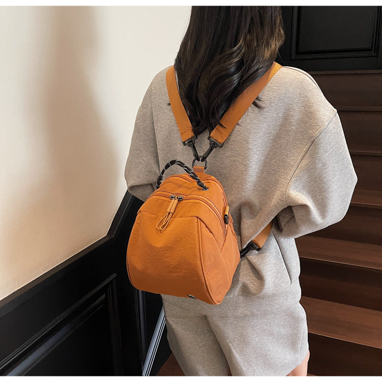 Cross-Border New Japanese Style Shell Small Backpack for Women, Commuting Versatile Crossbody Shoulder Bag, Fashionable Casual Mini Backpack