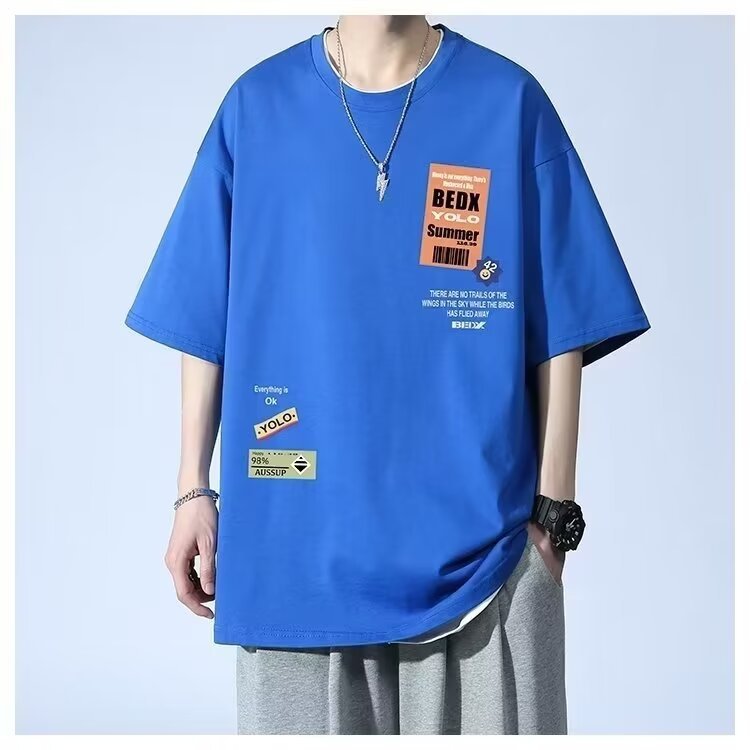 Summer Teenage Suit Boys Short Sleeve T T-shirt Short Sleeve New Style High School Student Trendy Casual Sports Two Pieces