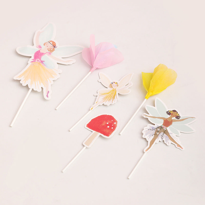 Birthday Party Disposable Tableware suit Cute Fantasy Wind Flower Fairy Paper Plate Decoration Supplies