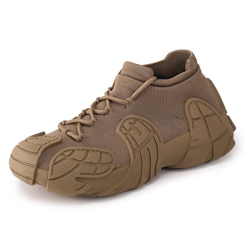 Women's Shoes Spring and Autumn Thick-Soled Dad Shoes Breathable Flyknit Sock Sneakers Women's Octopus Casual Shoes Height-Increasing Shoes