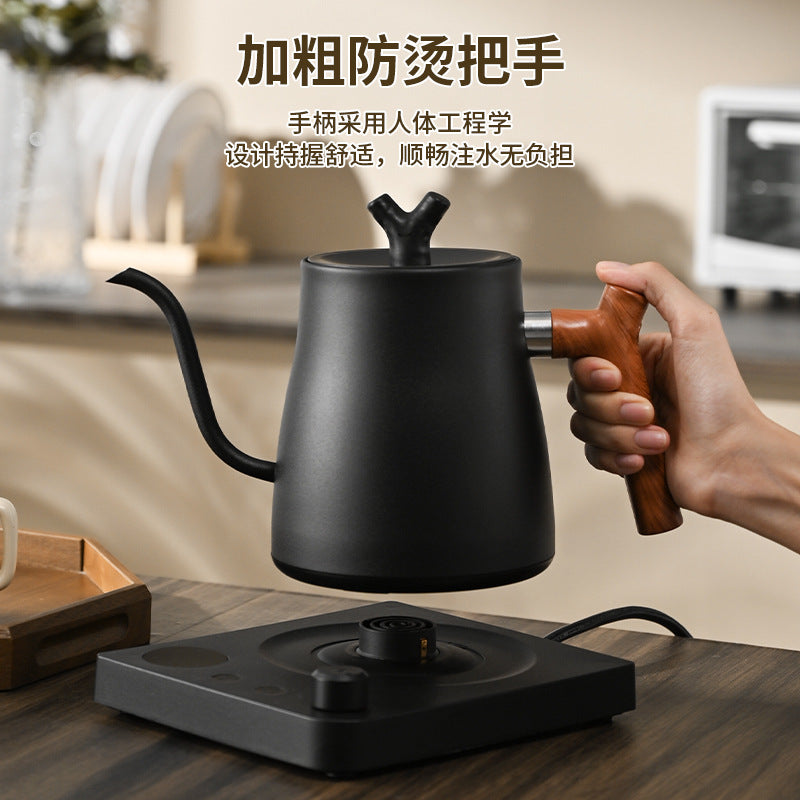 Electric Kettle Cross-Border Knob Temperature Control Narrow Spout Long Spout Pour Over Coffee Pot Stainless Steel Kettle Electric Kettle