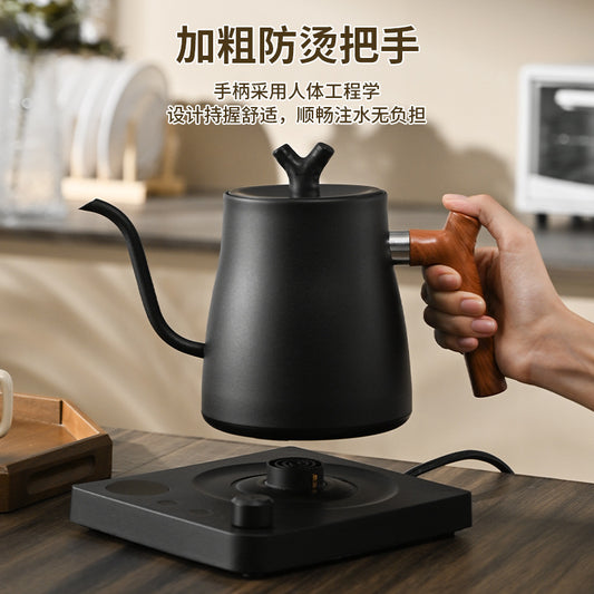Electric Kettle Cross-Border Knob Temperature Control Narrow Spout Long Spout Pour Over Coffee Pot Stainless Steel Kettle Electric Kettle