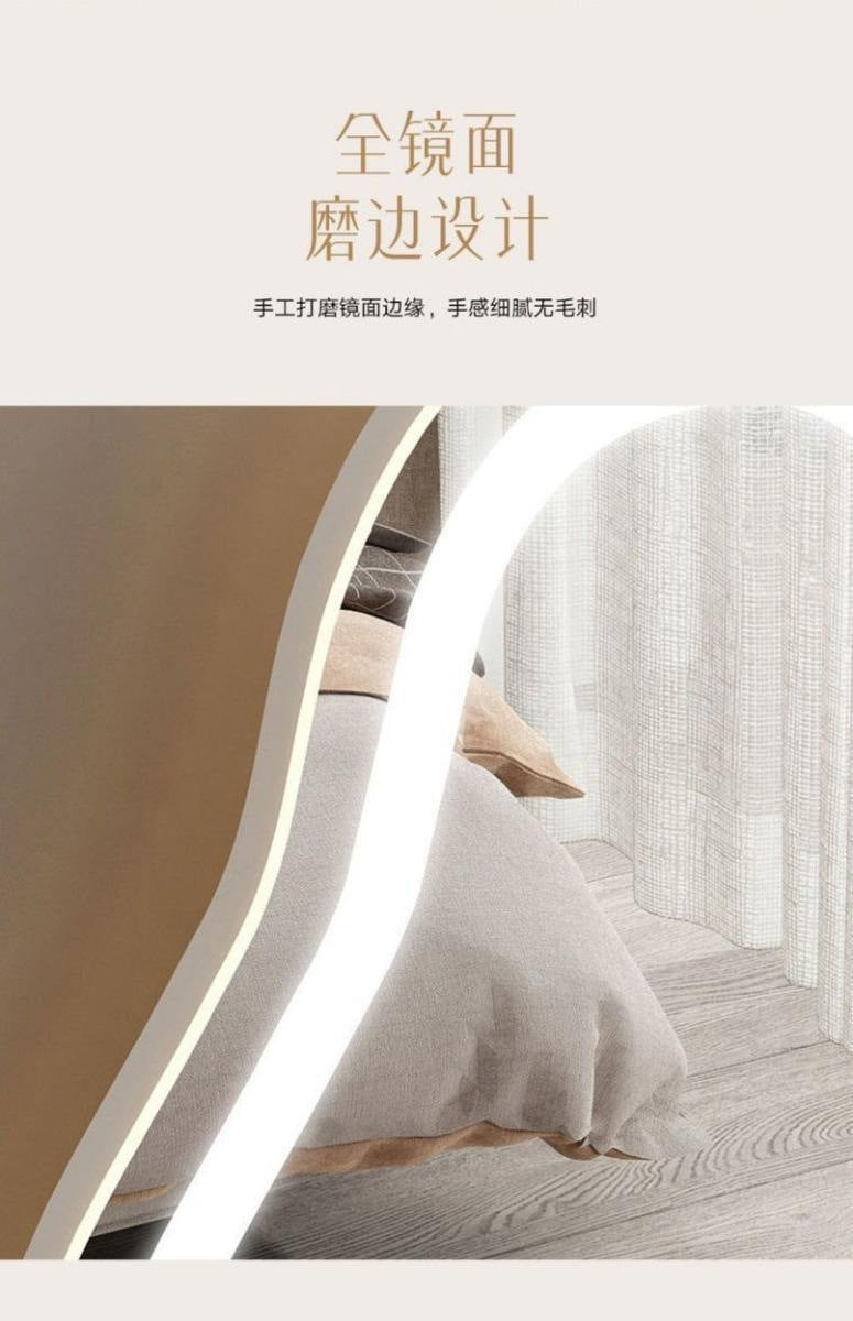 High-Value Cloud Makeup Mirror Desktop LED Desktop Bedroom with Light Internet Celebrity Dressing Mirror Dressing Table Internet Celebrity Mirror
