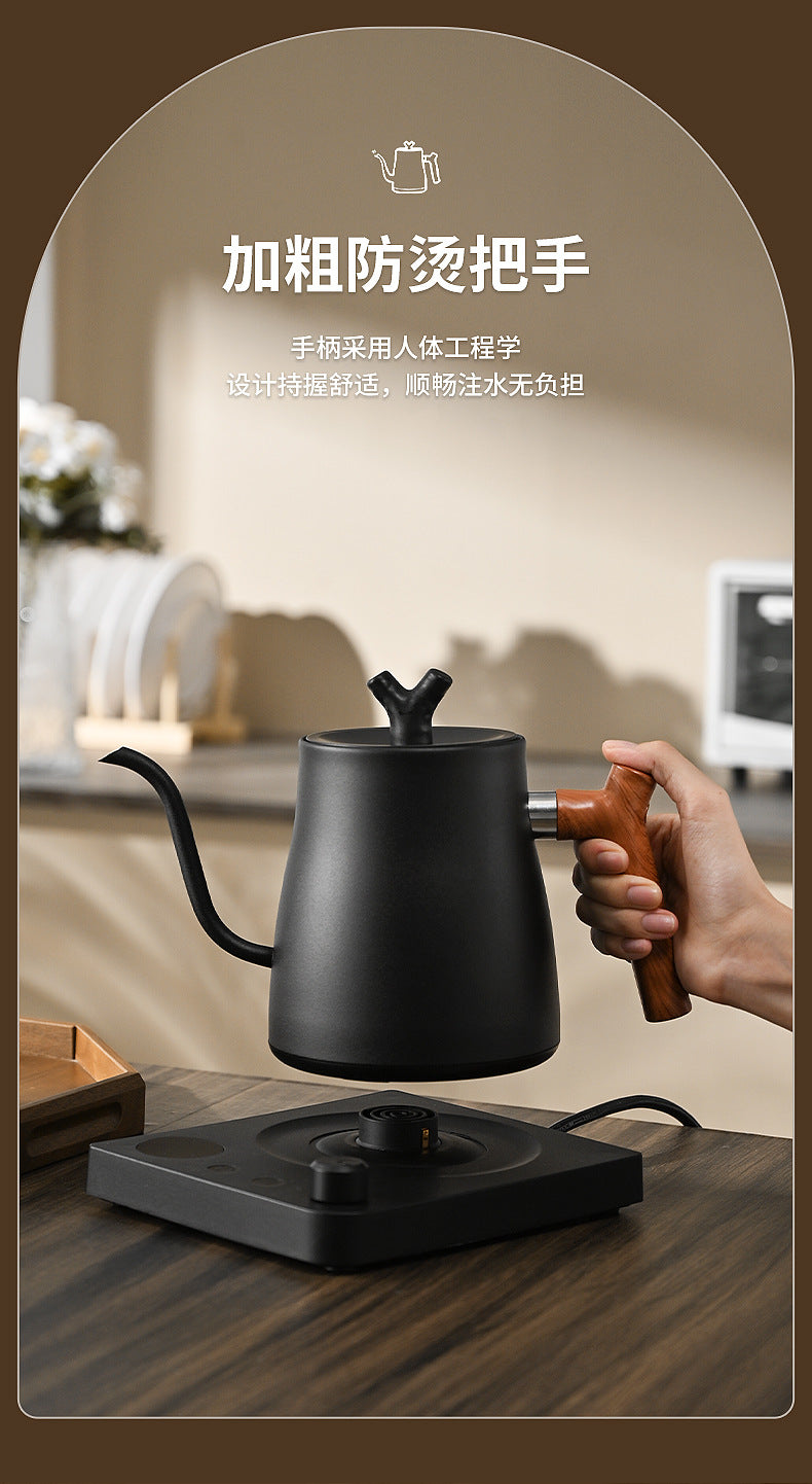 Electric Kettle Cross-Border Knob Temperature Control Narrow Spout Long Spout Pour Over Coffee Pot Stainless Steel Kettle Electric Kettle