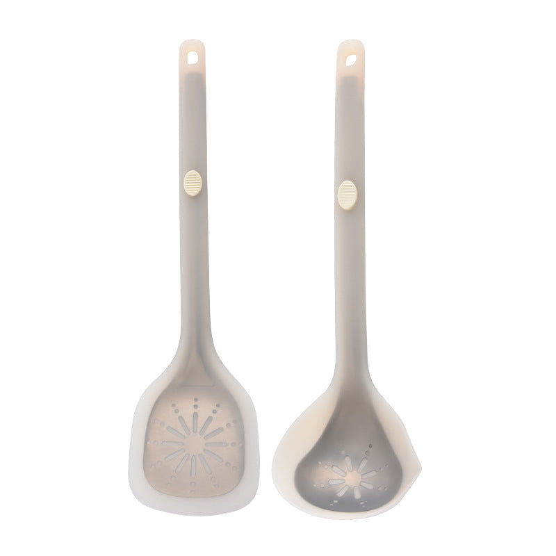 New Style Steel-Clad Silicone Spatula Semi-Transparent Silicone Chinese Spatula Household Kitchen Food-Grade Non-Stick Cooking Spatula