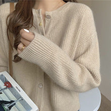 2025Spring New Soft Gentle Fairy Style Hollow Out Sweater Mid-Length Lazy Solid Color Cover-Up Top
