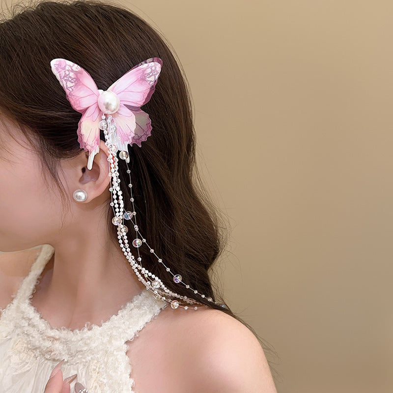 Super Fairy Vacation Style Fabric Flower Hair Clip Side Bangs Broken Hair Duckbill Clip Gentle Atmosphere Versatile Hair Accessory for Women