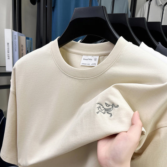 Cotton Short Sleeve T Men's T-Shirt Ancestor Bird Same Style Embroidered Fashion Wholesale Men's Round Neck Summer Thin T-Shirt