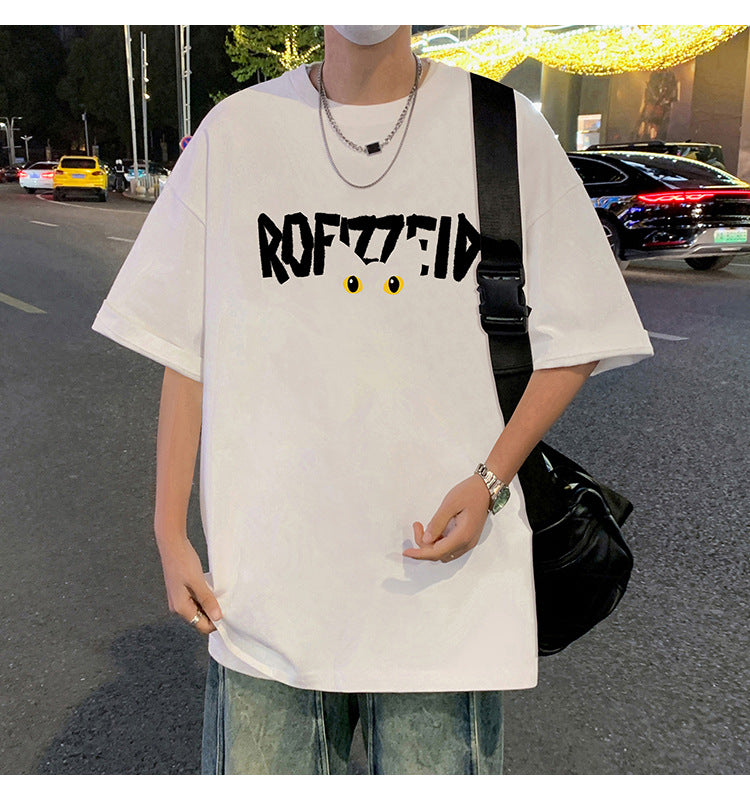 Short Sleeve T Men's Summer New Heavyweight Pure Cotton Crew Neck T-Shirt Large Size Loose Fit Men's Short Sleeve ins Fashion brand top