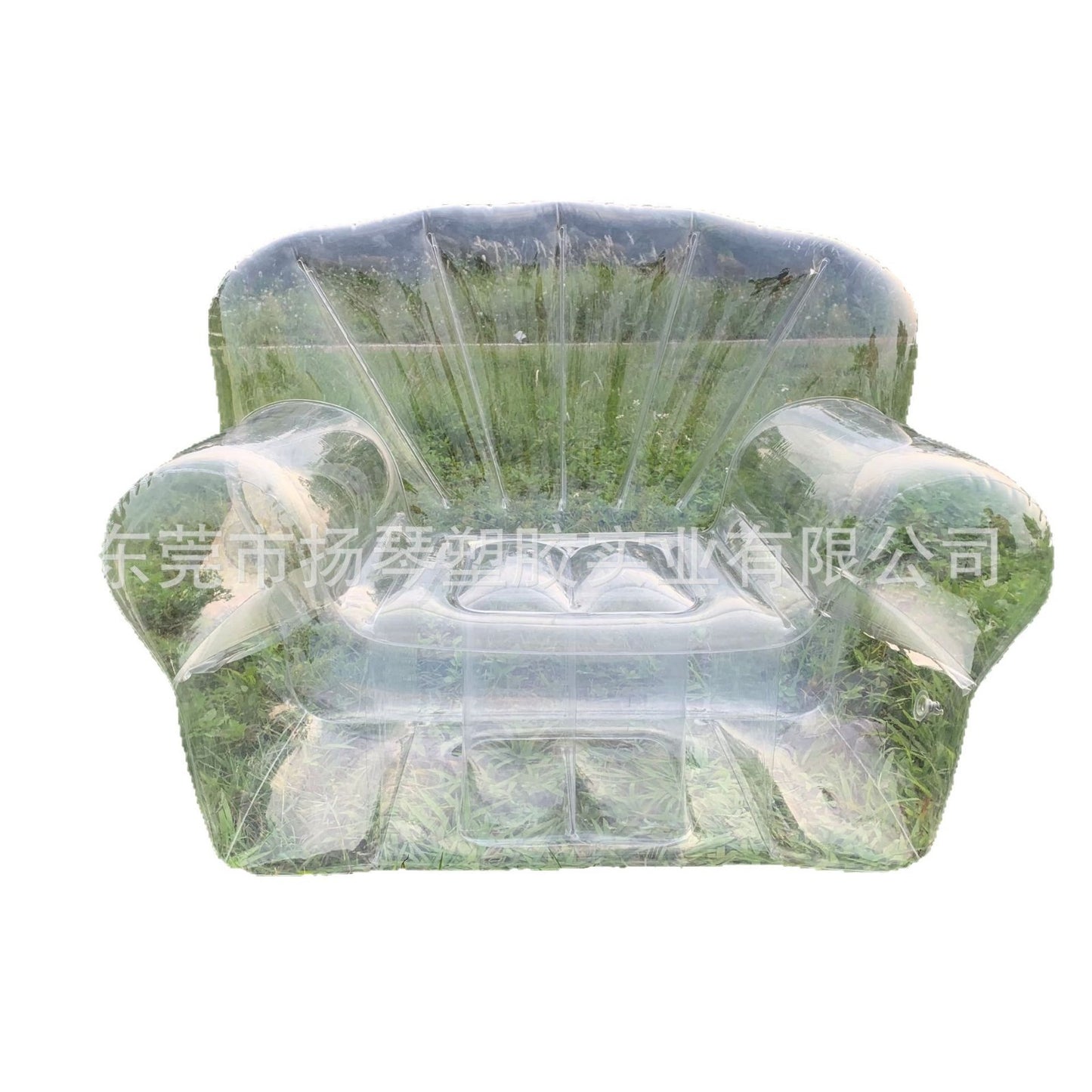 In Stock Transparent Sofa PVC Inflatable Sofa Camping Inflatable Lazy Recliner Single Seat Stuffable Doll Stool
