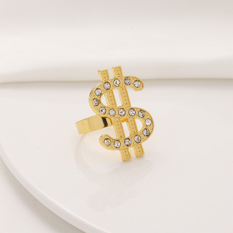 Factory Direct Supply Exquisite Fashion Necklace Imitation Dollar Sign Diamond-Encrusted Jewelry Pendant In Stock Wholesale Luxury