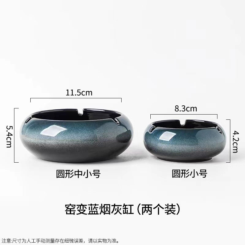 Large Ashtray Creative Personality Ceramic Ashtray Home Retro Chinese Style Living Room Light Luxury Office Trendy Ashtray